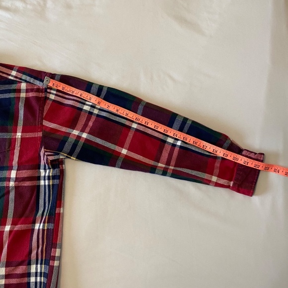 Tommy Hilfiger Y2K Mens Red/Blue XL‎ Plaid Flannel Button Down Shirt - Picture 6 of 9